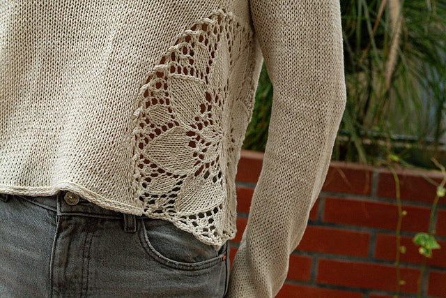 Eyelet Raglan Sweater Knitting Pattern