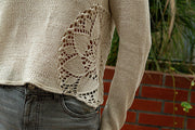 Eyelet Raglan Sweater Knitting Pattern