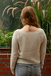 Eyelet Raglan Sweater Knitting Pattern