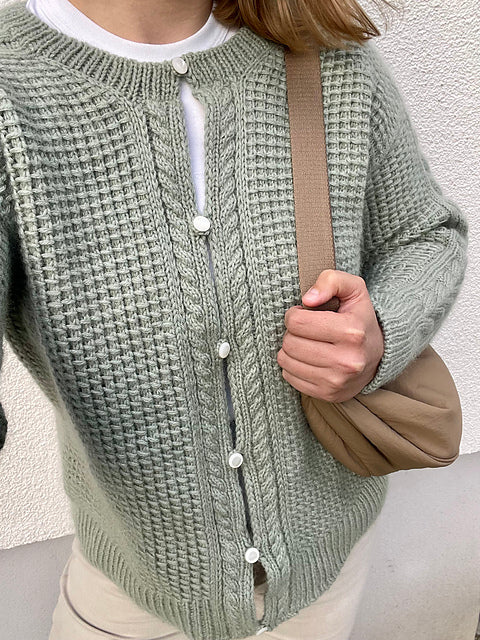 Textured Cable Cardigan Knitting Pattern