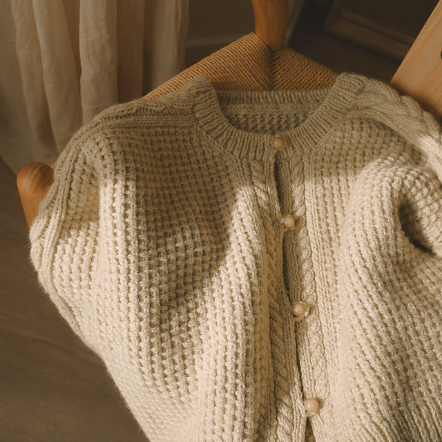 Textured Cable Cardigan Knitting Pattern