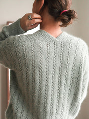 Lace V-Neck Sweater Knitting Pattern