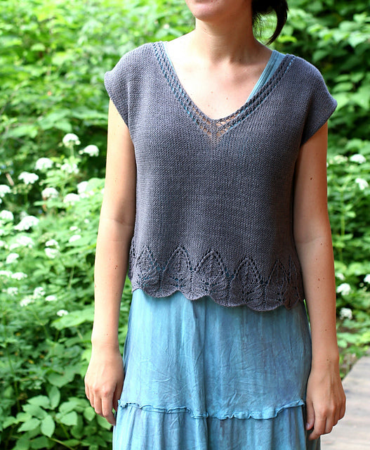Lace Hem Tee Knitting Pattern