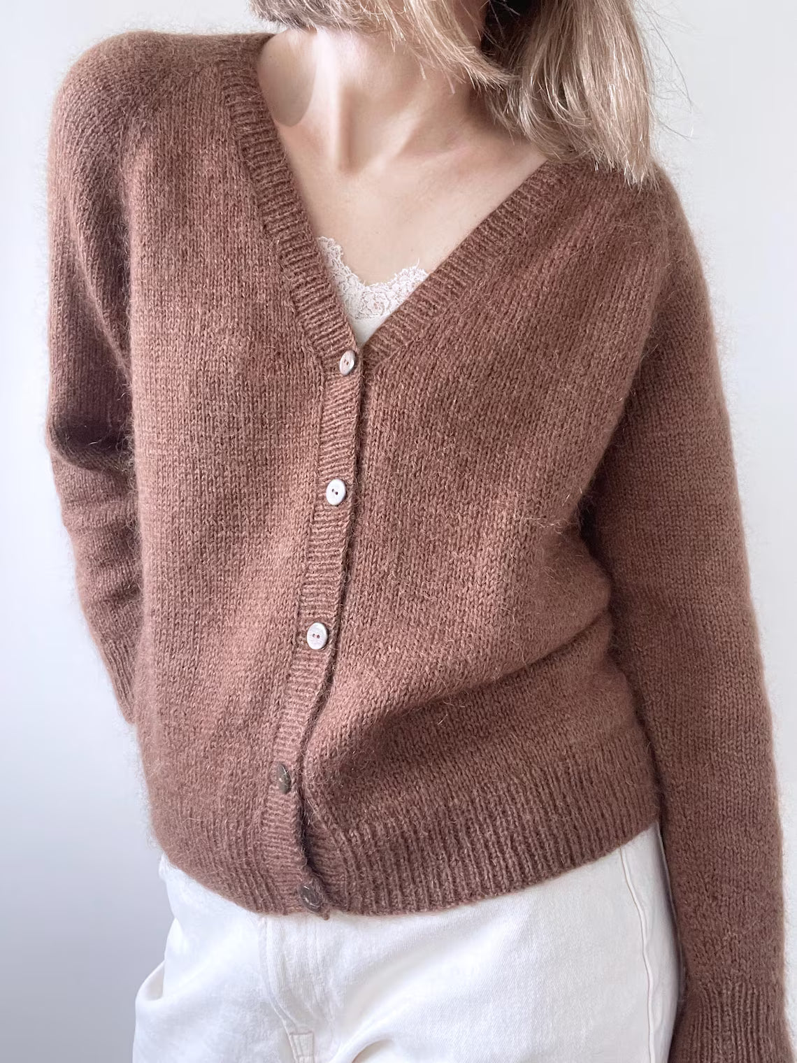 Basic V-Neck Cardigan Knitting Pattern