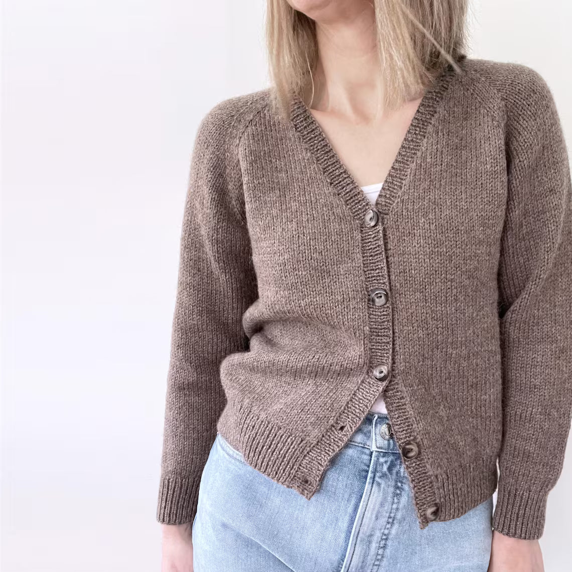 Basic V-Neck Cardigan Knitting Pattern