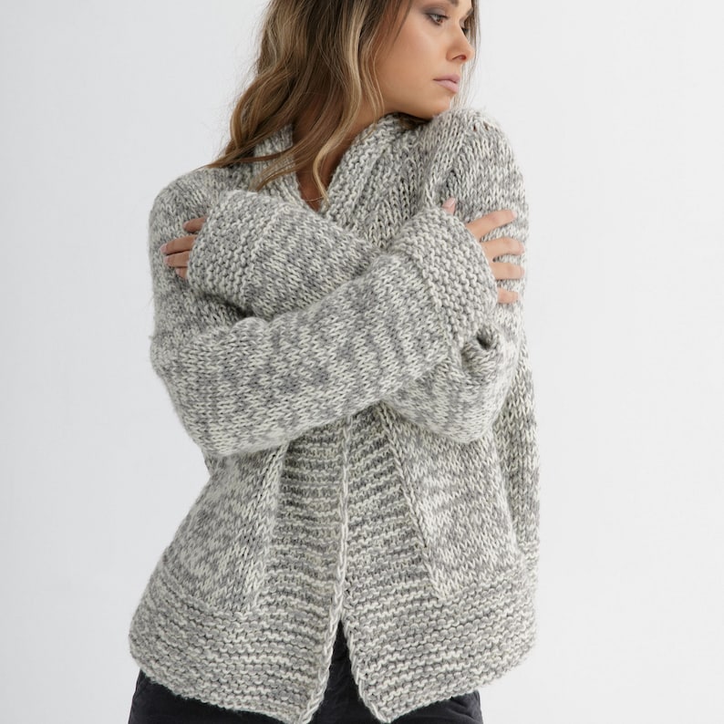 Chunky Buttoned Cardigan Knitting Pattern