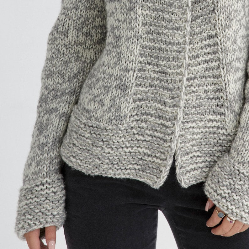Chunky Buttoned Cardigan Knitting Pattern