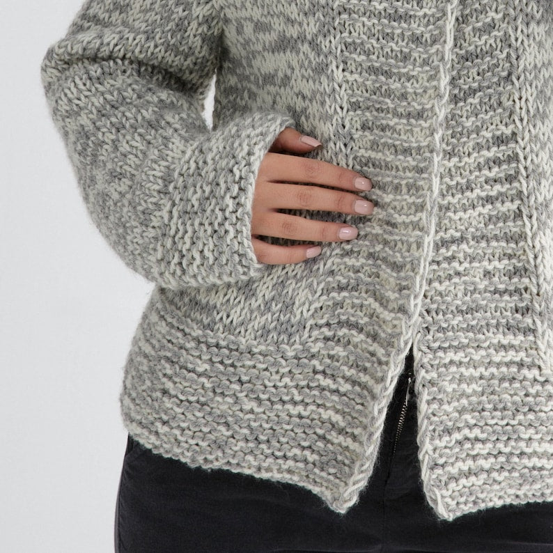 Chunky Buttoned Cardigan Knitting Pattern