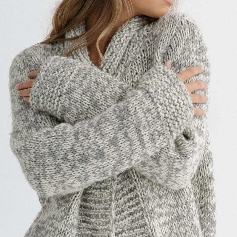 Chunky Buttoned Cardigan Knitting Pattern