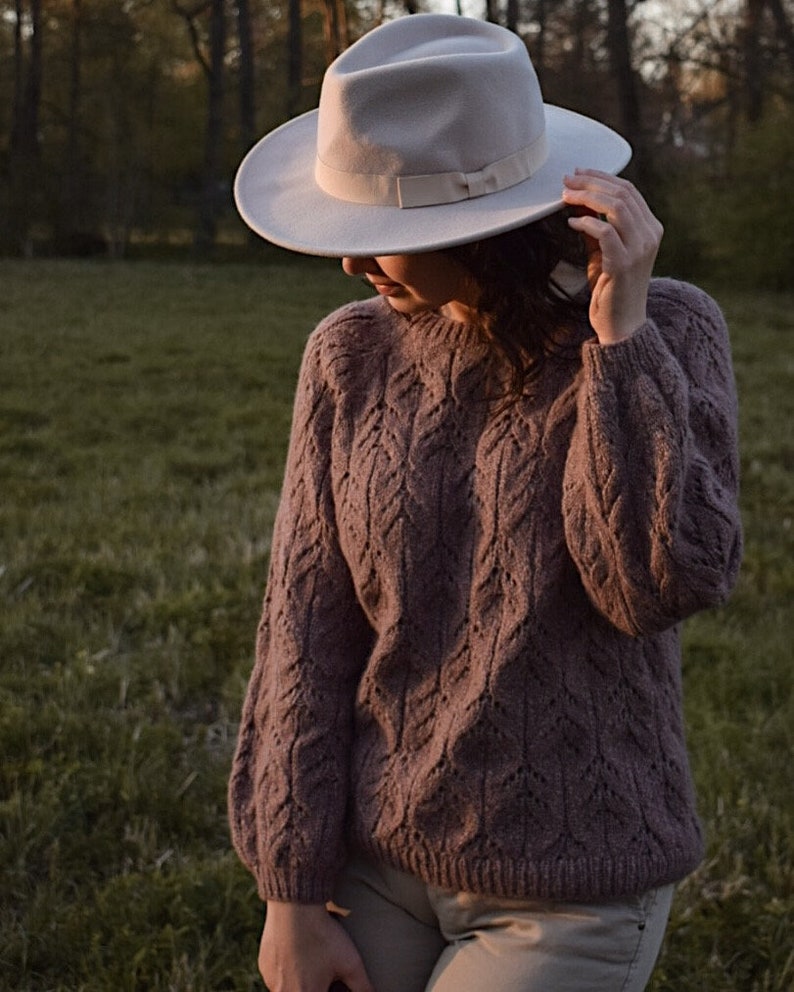 Vine Lace Sweater Knitting Pattern