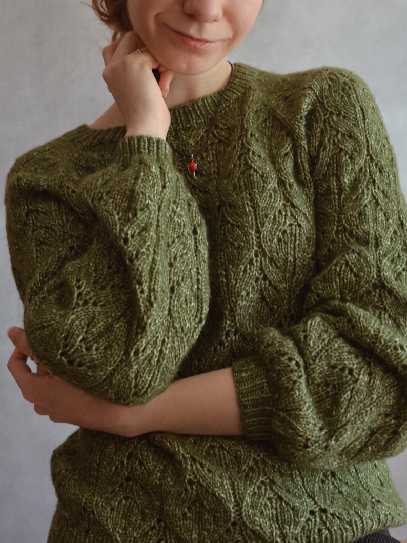 Vine Lace Sweater Knitting Pattern