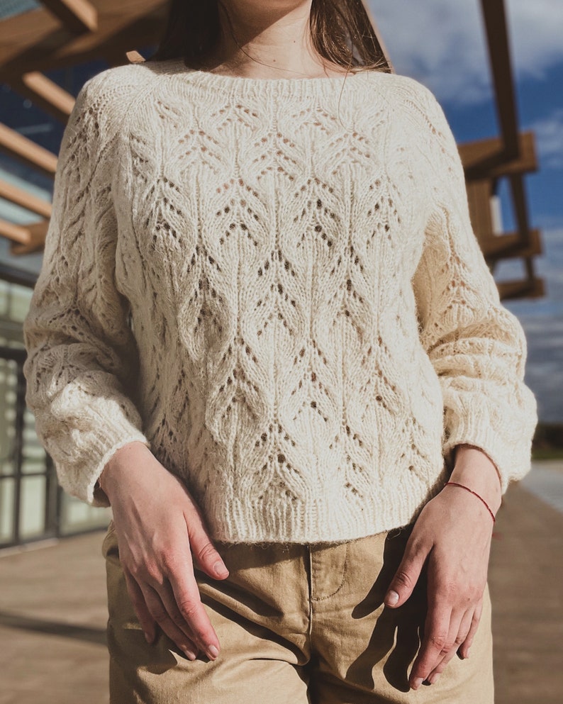 Vine Lace Sweater Knitting Pattern