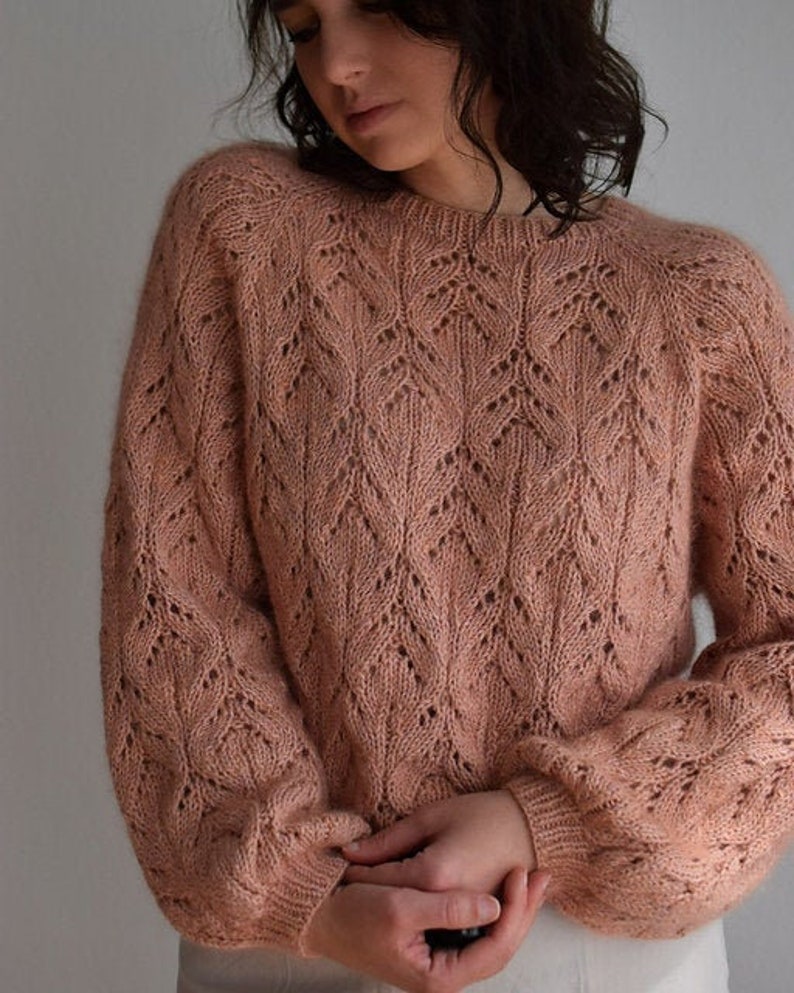 Vine Lace Sweater Knitting Pattern