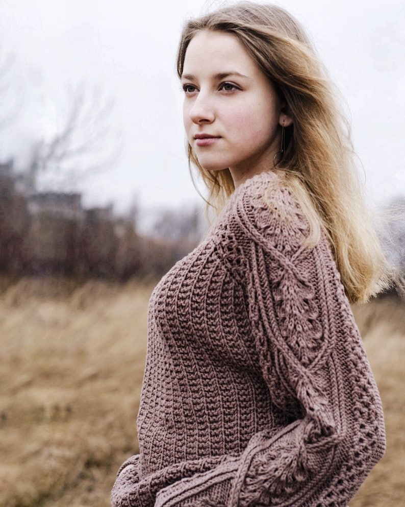 Chic Lace Sweater Knitting Pattern