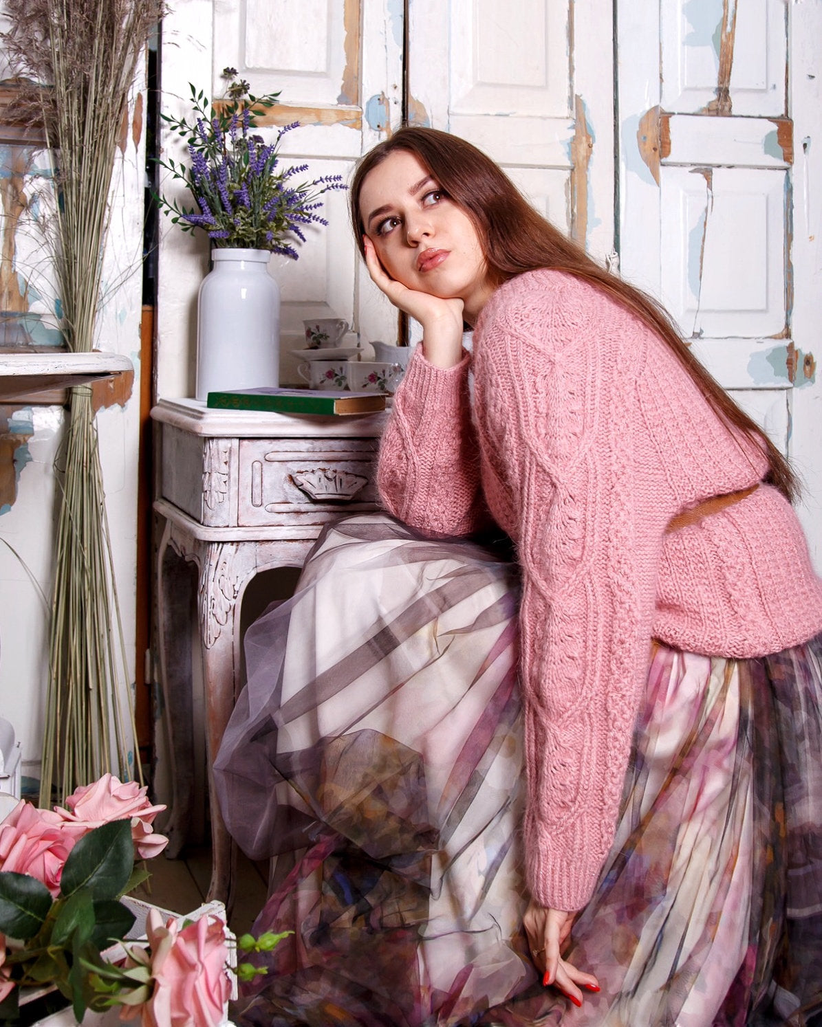 Chic Lace Sweater Knitting Pattern