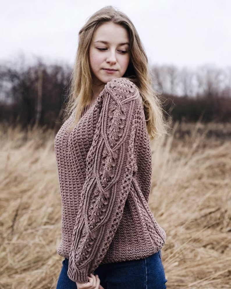 Chic Lace Sweater Knitting Pattern