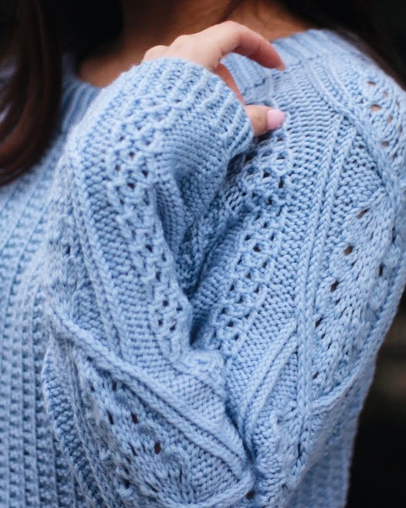 Chic Lace Sweater Knitting Pattern