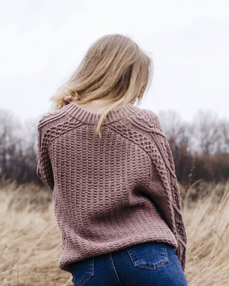 Chic Lace Sweater Knitting Pattern