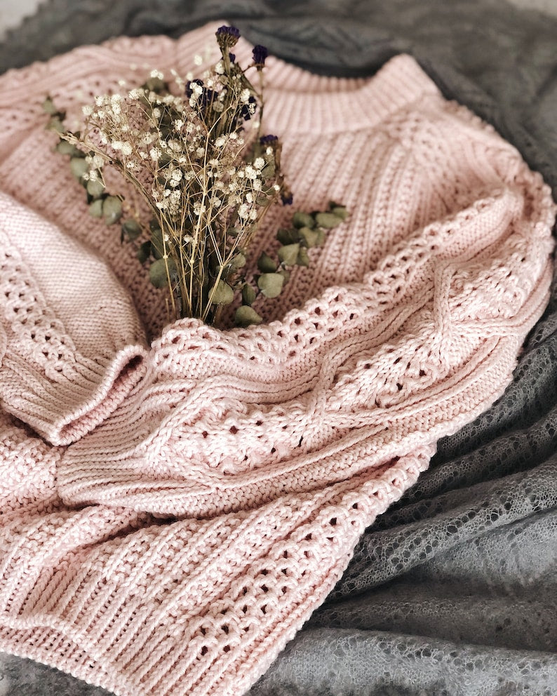 Chic Lace Sweater Knitting Pattern