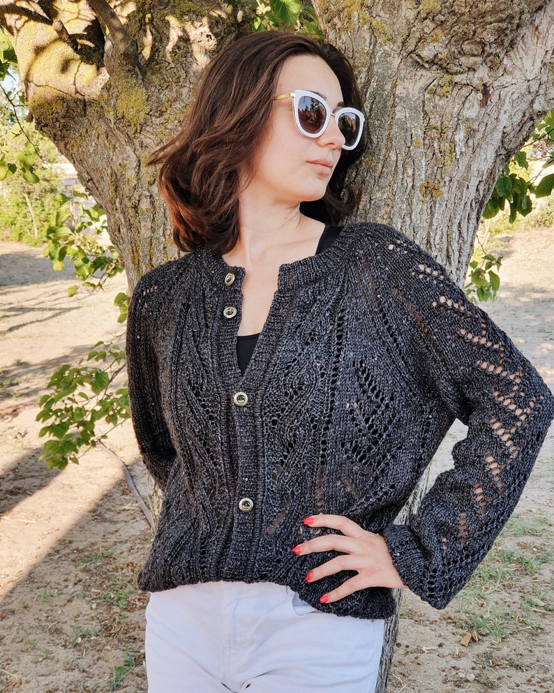 Lace Cable Cardigan Knitting Pattern