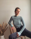 Fitted Rib Sweater Knitting Pattern