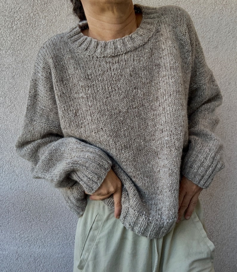 Oversized Crewneck Sweater Knitting Pattern