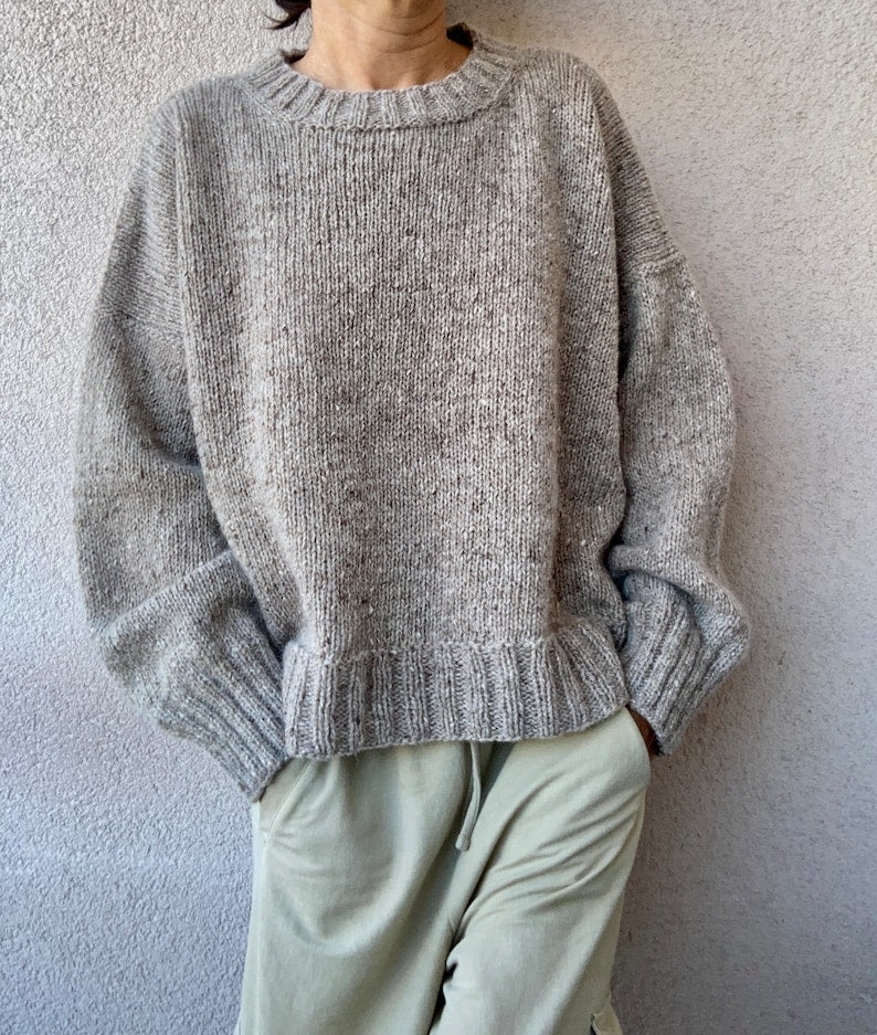 Oversized Crewneck Sweater Knitting Pattern