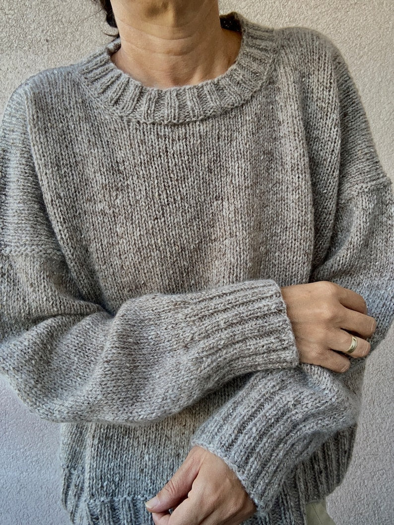 Oversized Crewneck Sweater Knitting Pattern