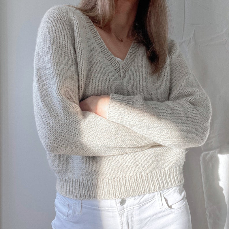 V-Neck Pullover Knitting Pattern