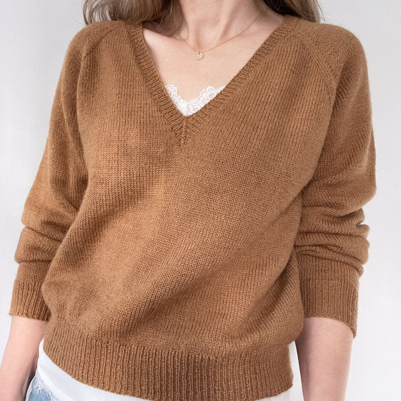 V-Neck Pullover Knitting Pattern