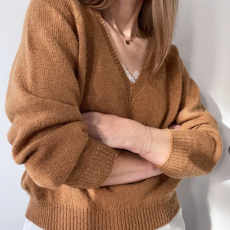V-Neck Pullover Knitting Pattern