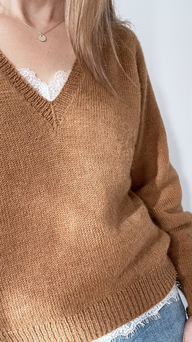 V-Neck Pullover Knitting Pattern