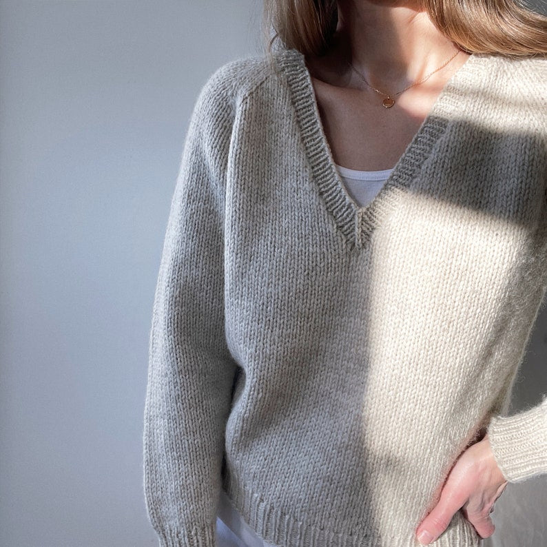 V-Neck Pullover Knitting Pattern