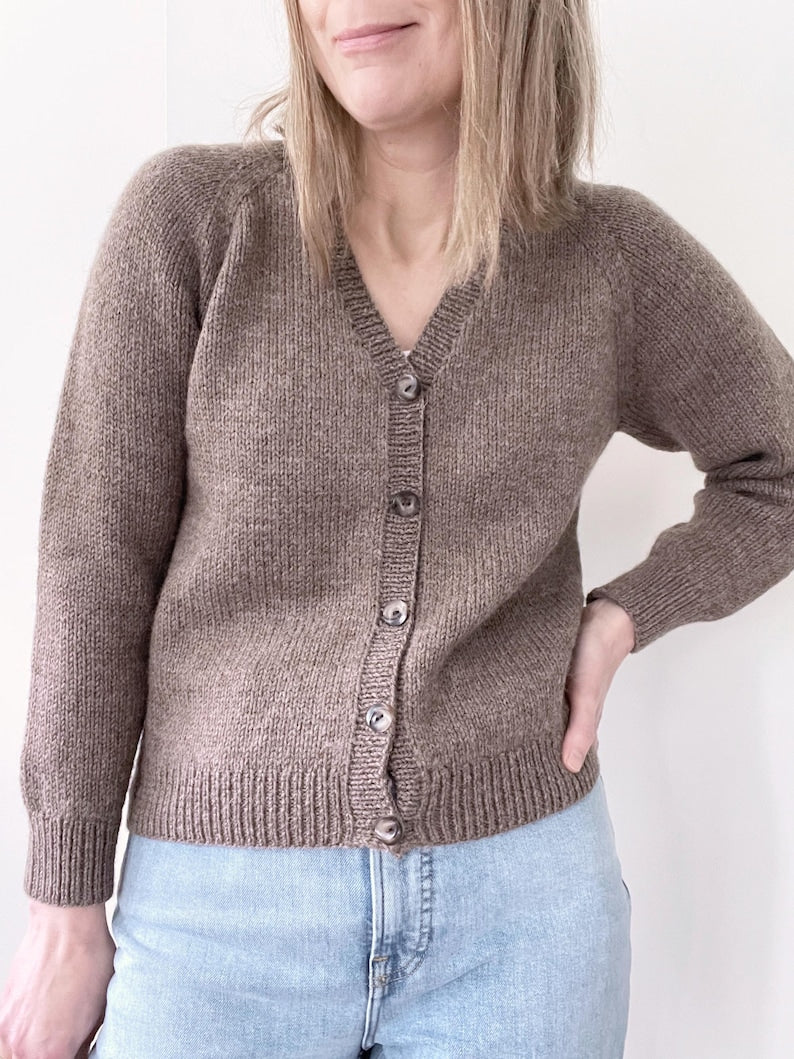 V-Neck Cardigan Knitting Pattern
