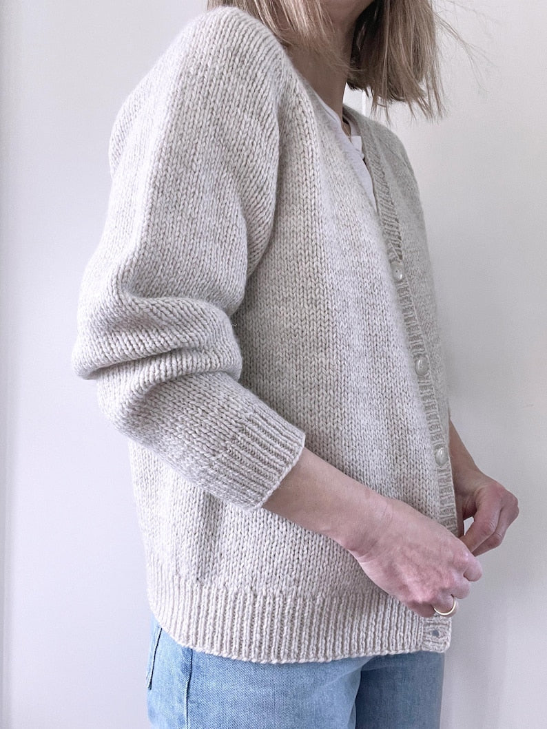 V-Neck Cardigan Knitting Pattern