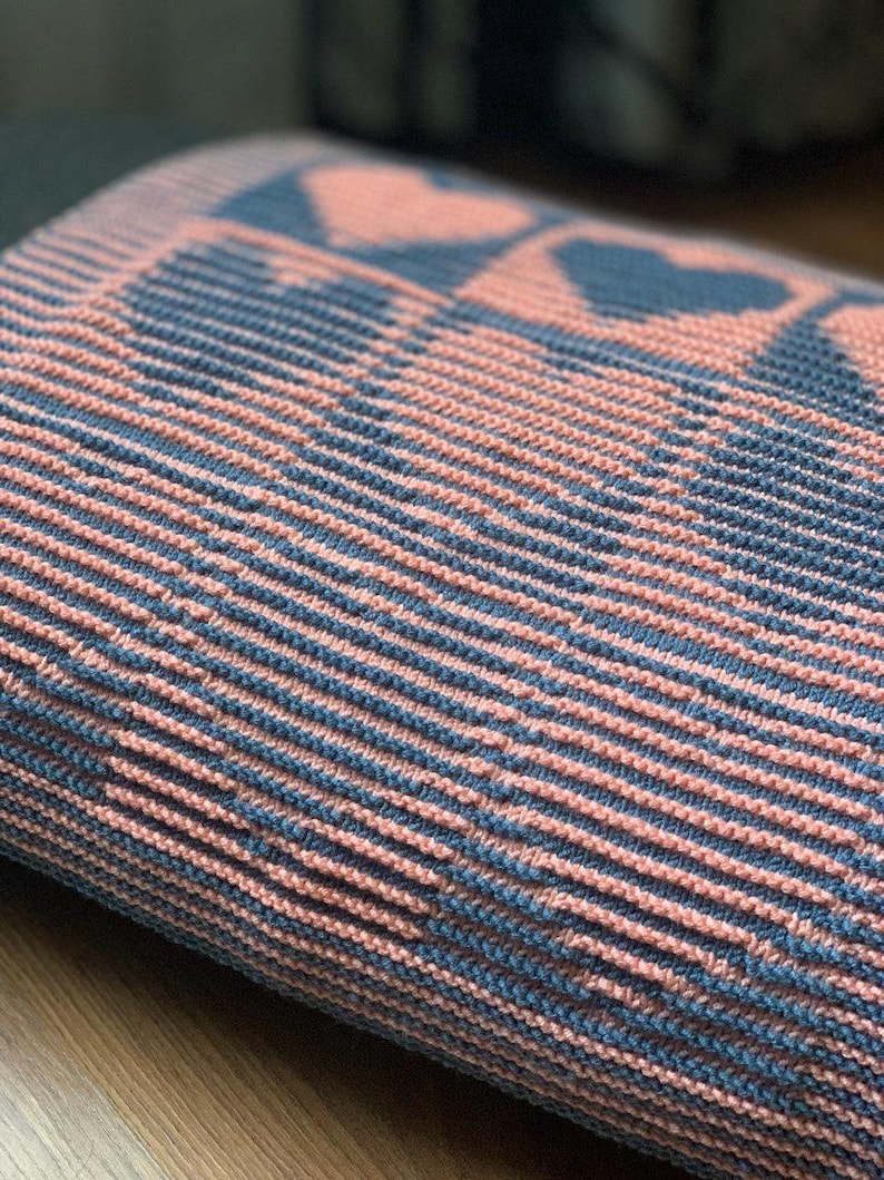 Baby Heart  Blanket Knitting Pattern