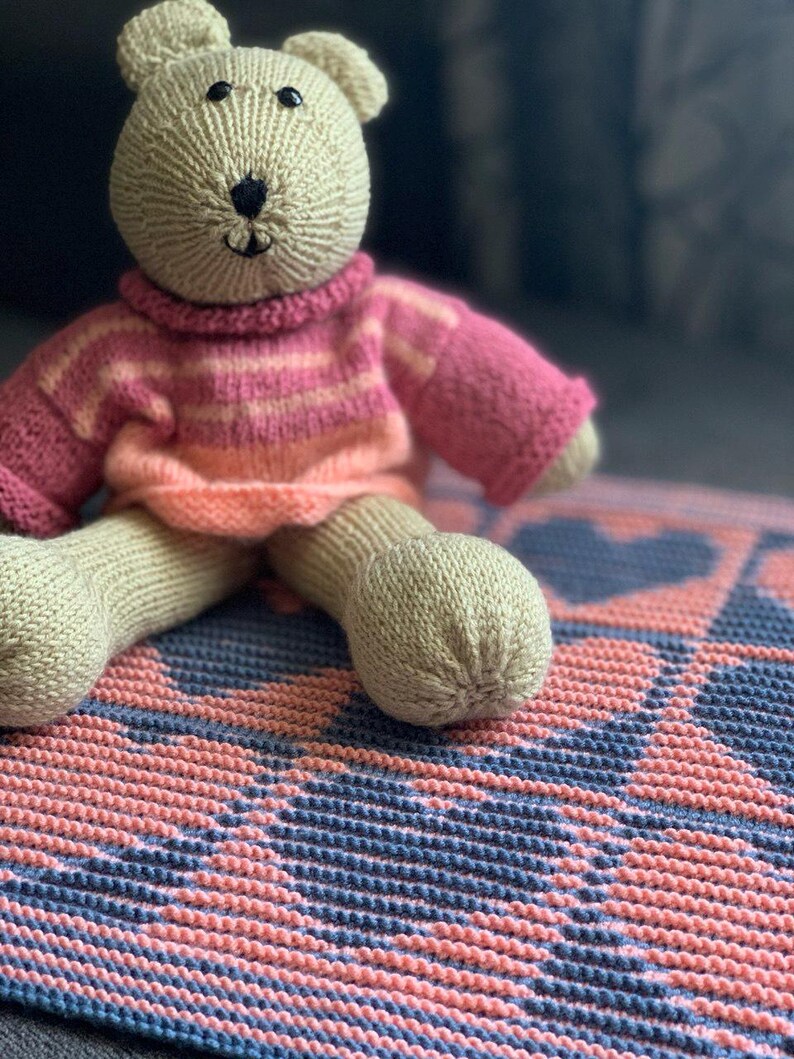 Baby Heart  Blanket Knitting Pattern