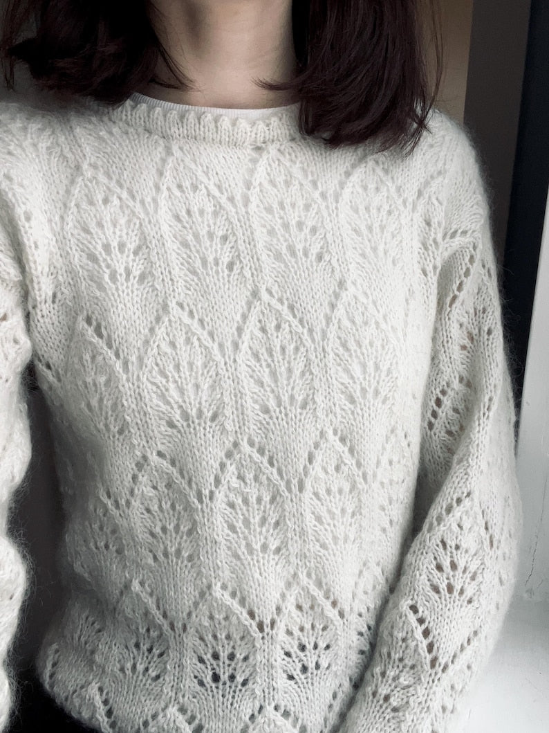 Soft Lace Sweater Knitting Pattern