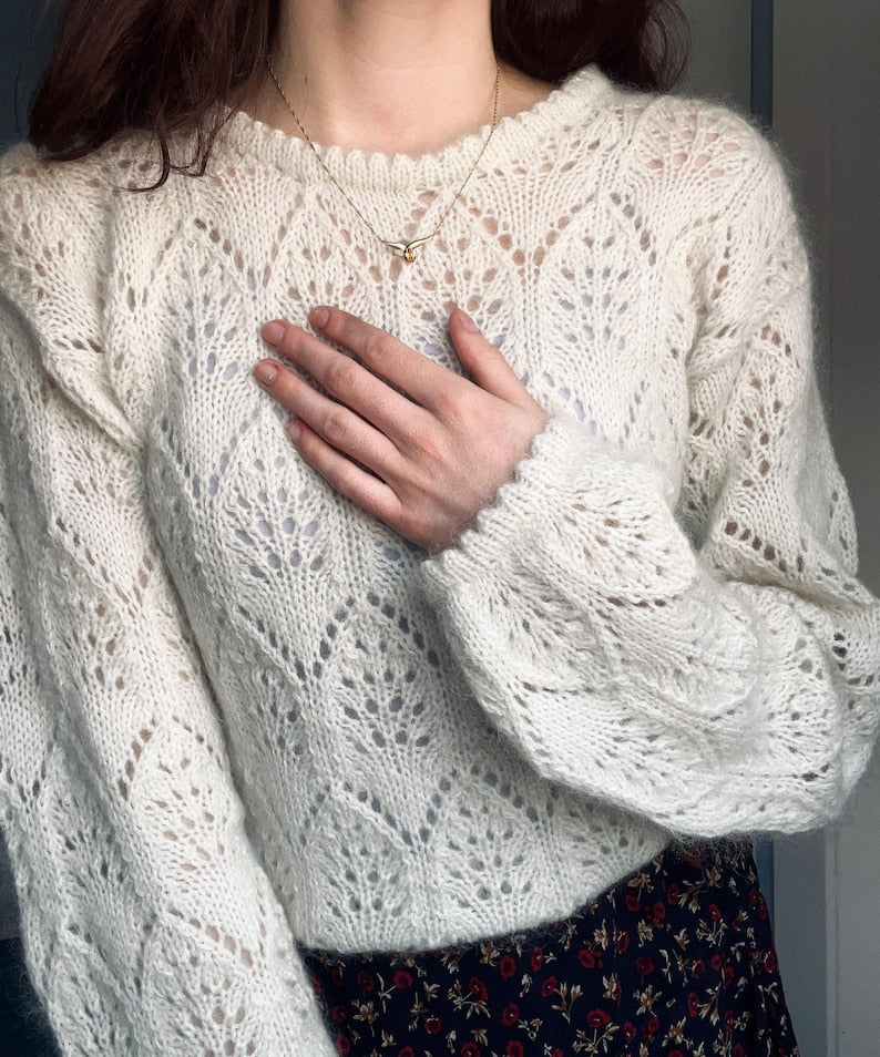Soft Lace Sweater Knitting Pattern