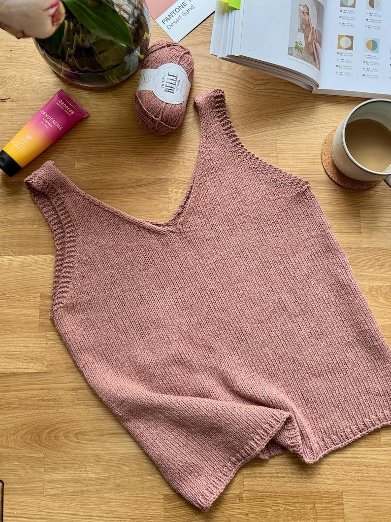 V Neck Tank Top Knitting Pattern