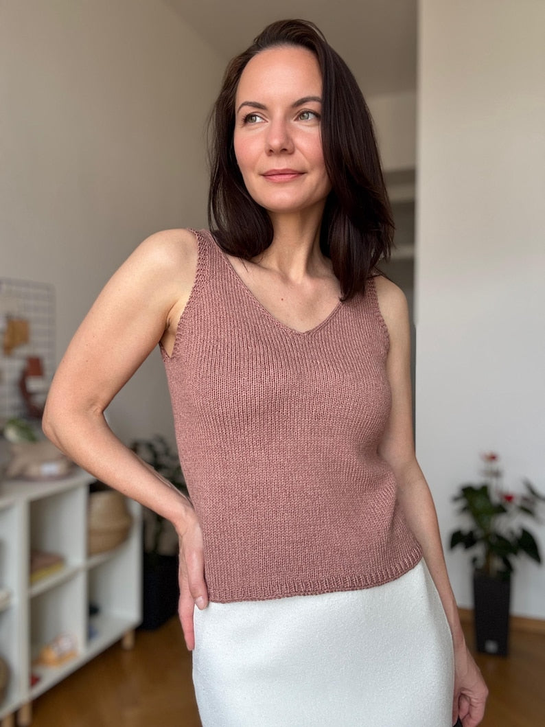 V Neck Tank Top Knitting Pattern