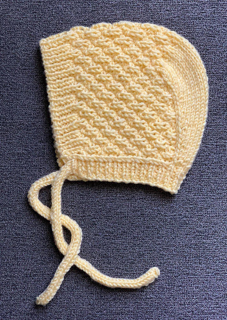 Baby bonnet knitting Pattern