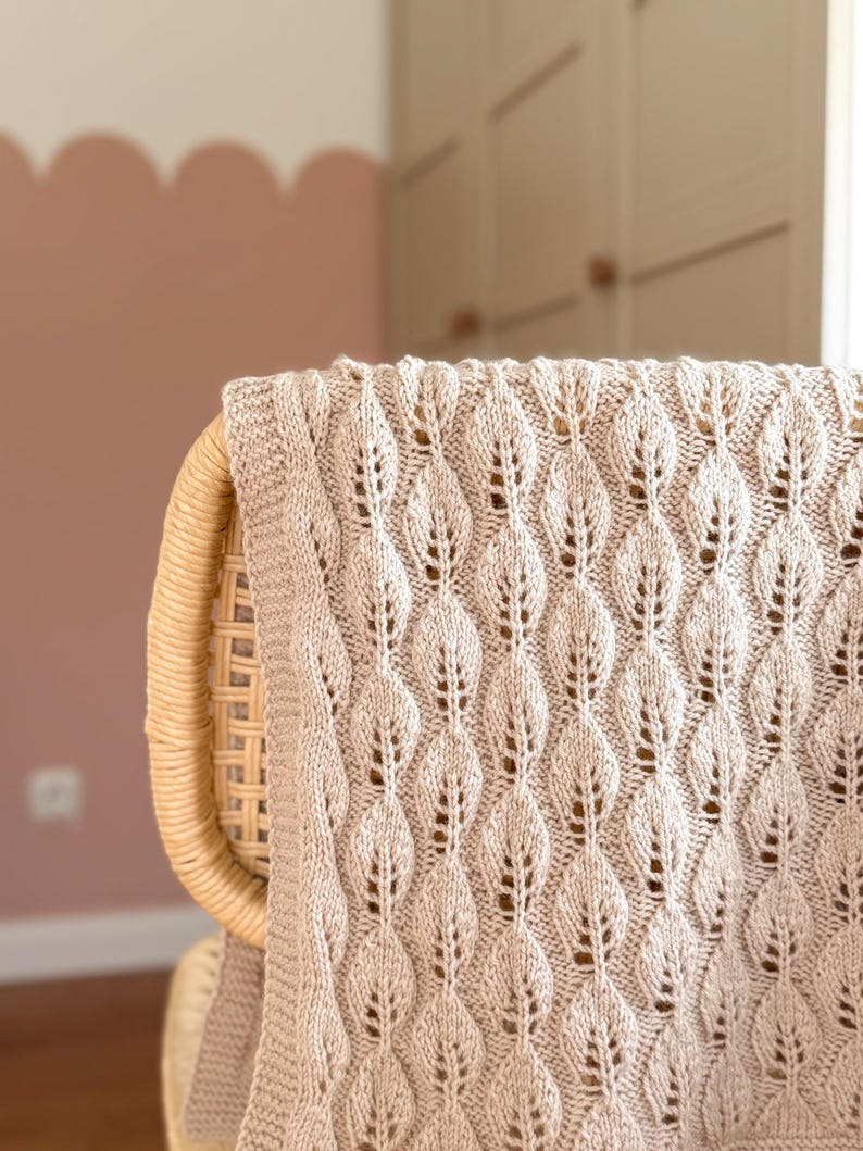 Leaf Vines Blanket Knitting Pattern