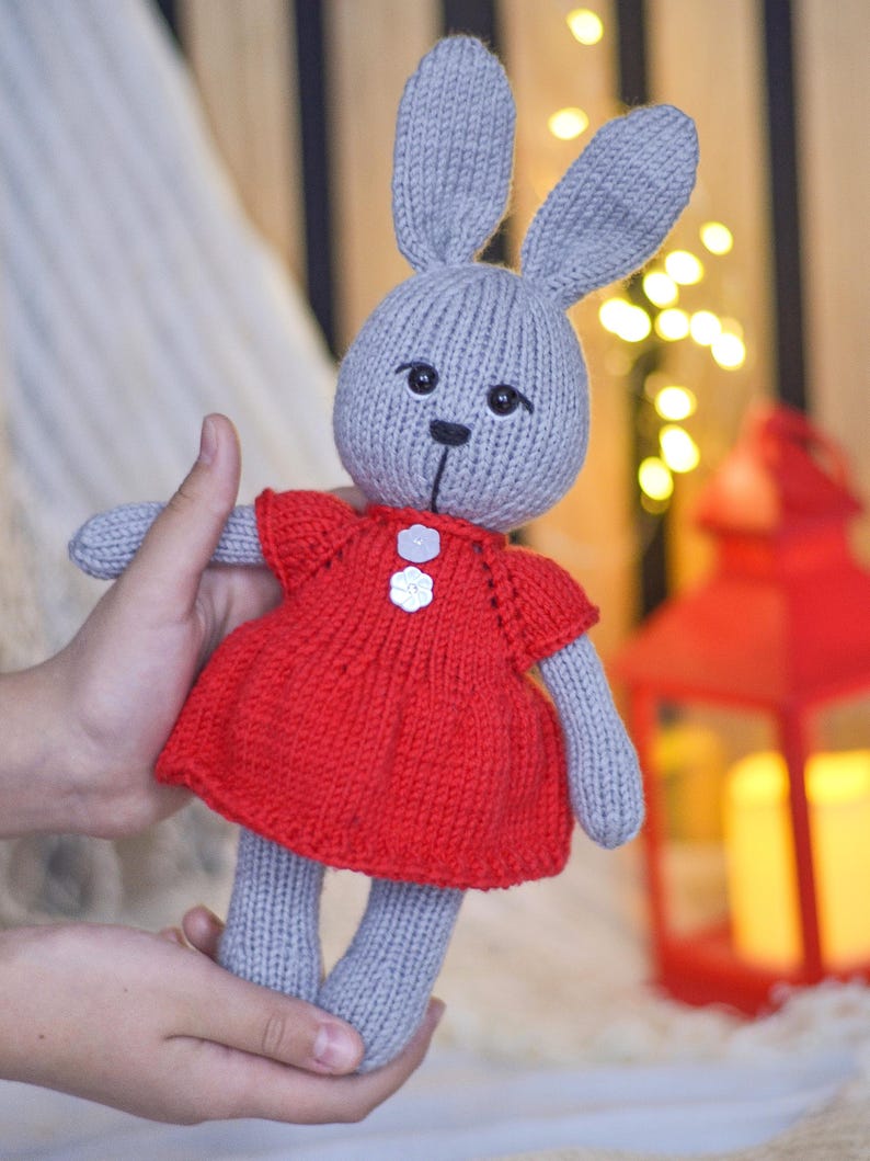 Bunny in Dress Knitting Pattern