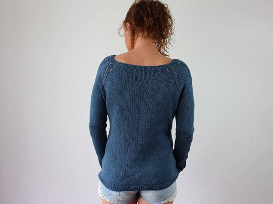 Lace Sleeve Raglan Sweater Knitting Pattern