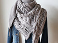 Cable and Lace Triangle Shawl Knitting Pattern