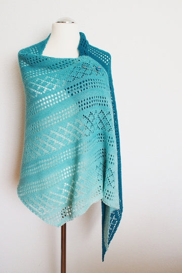 Reversible Bias Lace Wrap Knitting Pattern