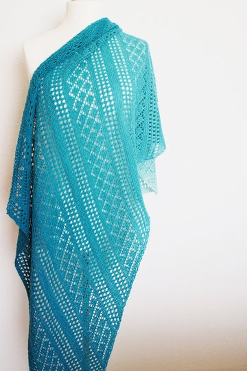 Reversible Bias Lace Wrap Knitting Pattern
