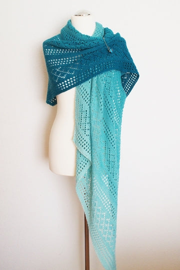 Reversible Bias Lace Wrap Knitting Pattern