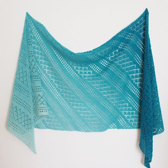 Reversible Bias Lace Wrap Knitting Pattern